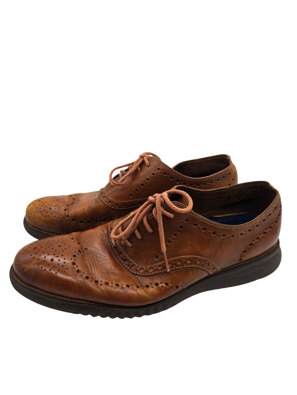 Cole Haan ZeroGrand Dress Shoes | Mens 11.5M | Brown Wingtip Oxford (C31535)